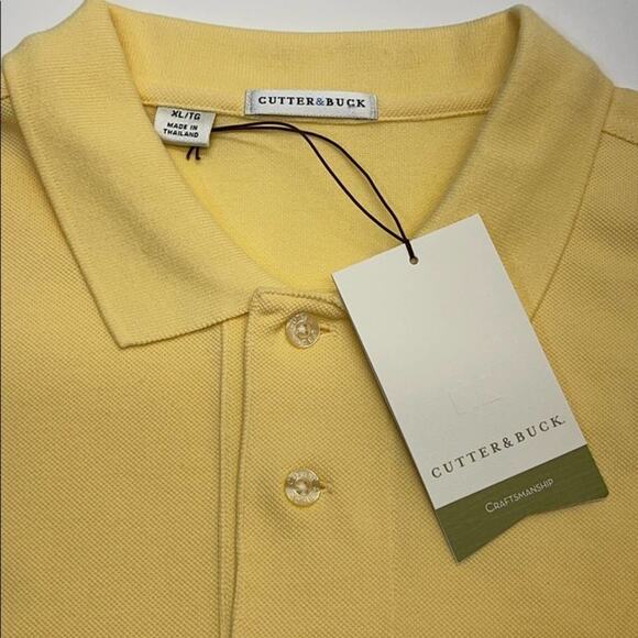 CHAMPION / CUTTER & BUCK Mens XL Yellow Polo Shirt - Picture 4 of 4